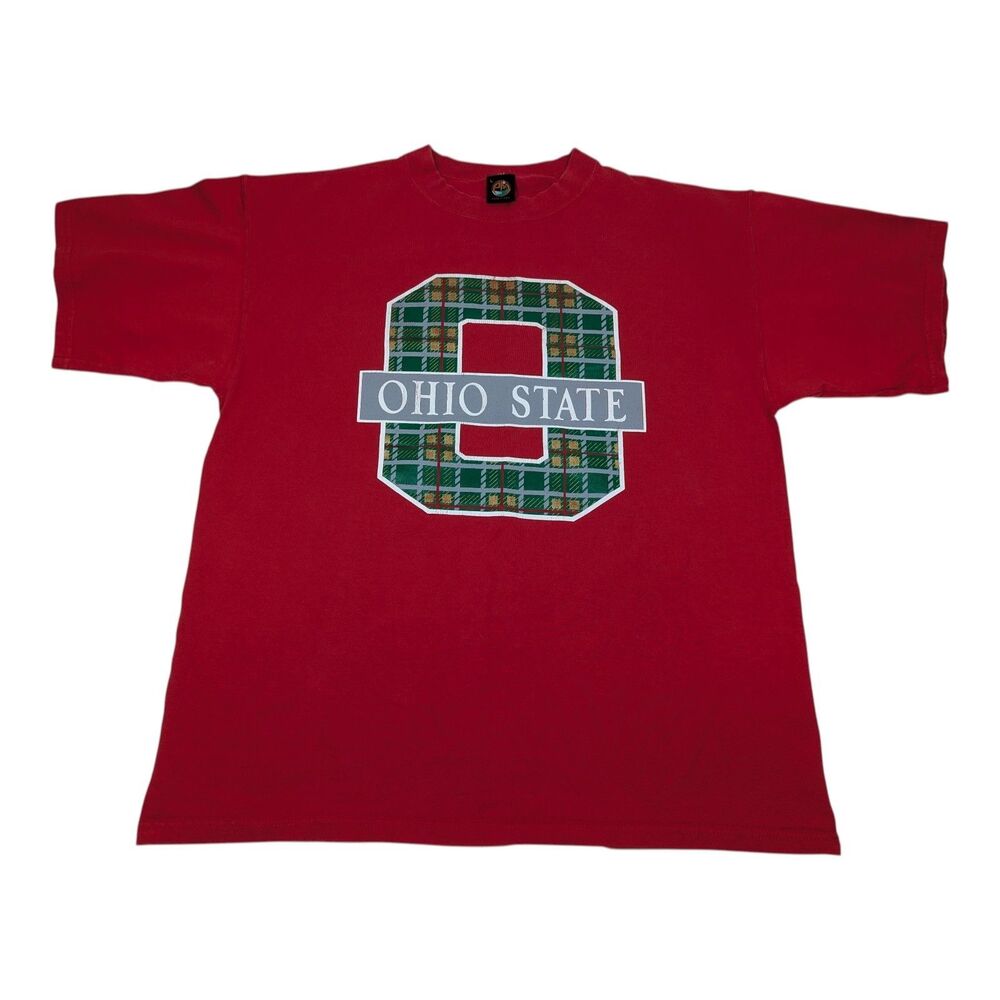 Ohio State University OSU Red Graphic Shirt - Size Large Vintage 90s
